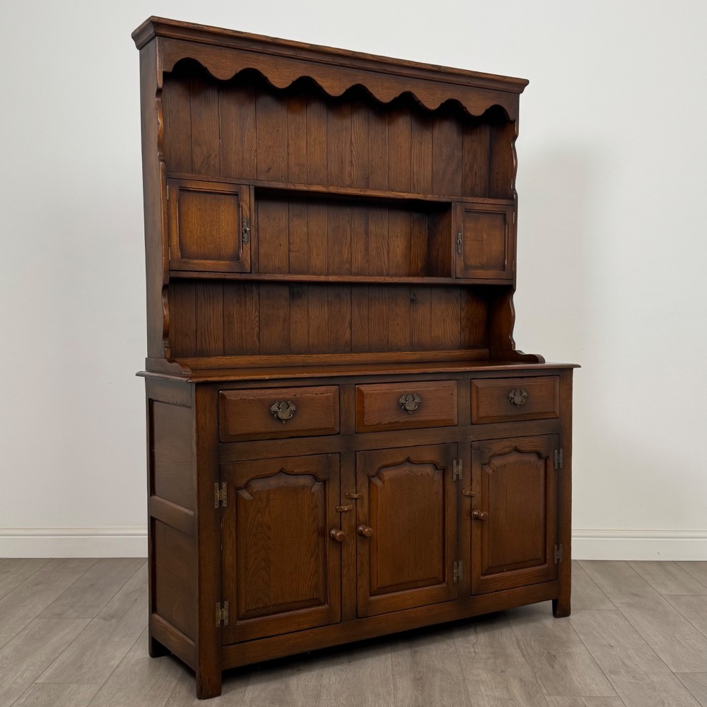 Antique 20th Century Good Quality Welsh Dresser In Oak View IX