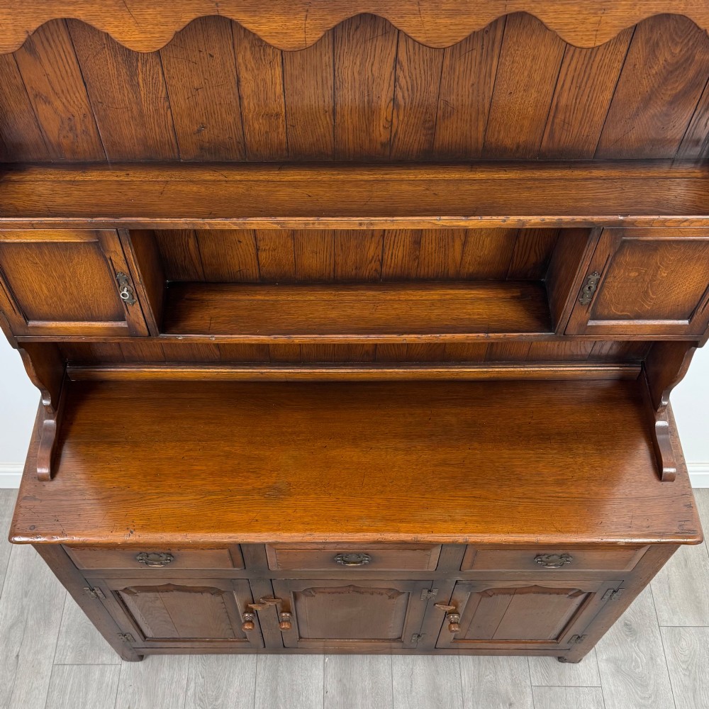 Antique 20th Century Good Quality Welsh Dresser In Oak View X