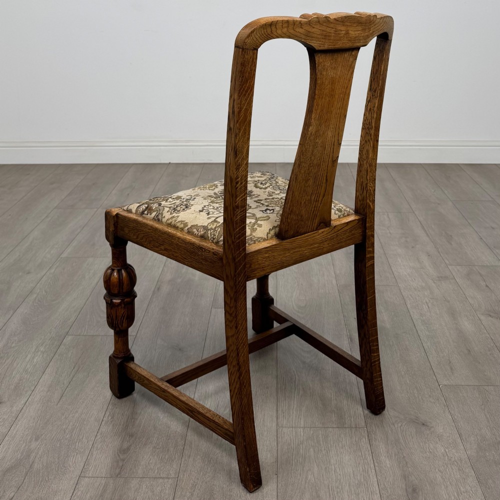 Antique 20th Century Oak Dining Table With 4 Dining Chairs View X