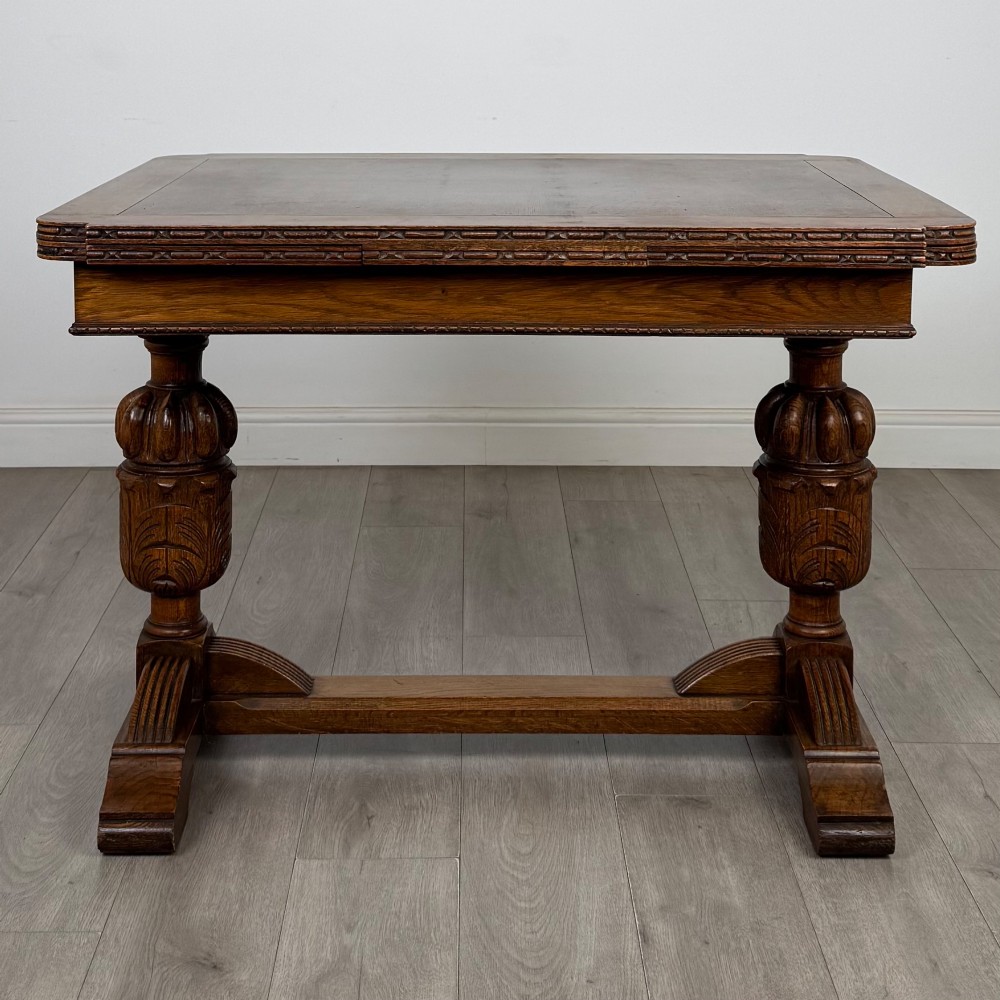 Antique 20th Century Edwardian Draw Leaf Dining Table In Oak View III