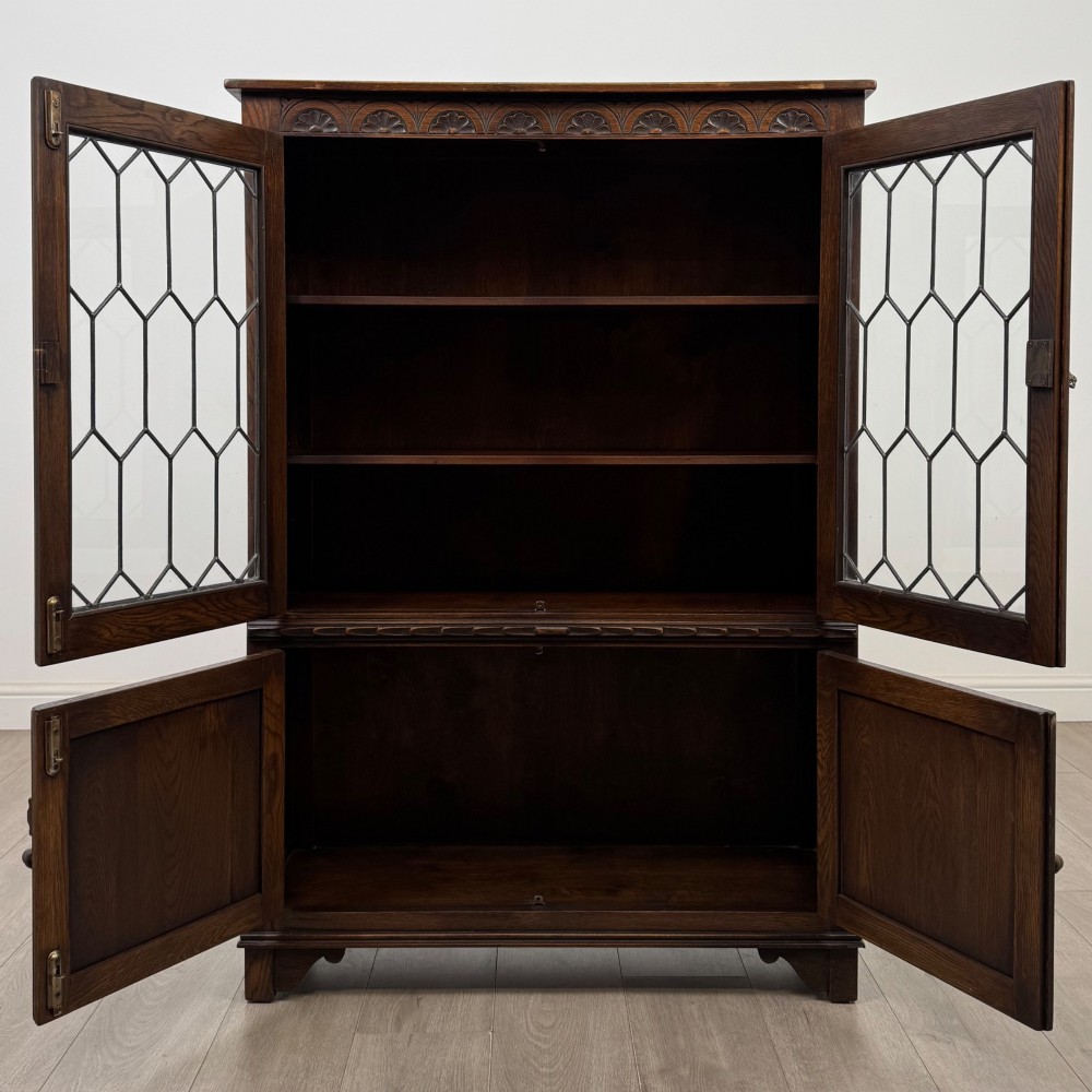 Antique 20th Century Carved Oak Display Cabinet View II