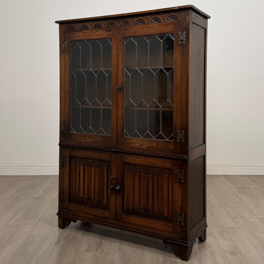 Antique 20th Century Carved Oak Display Cabinet View III