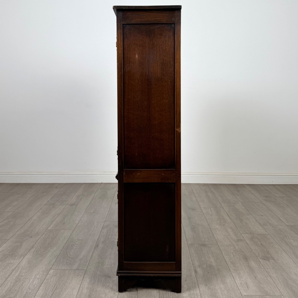 Antique 20th Century Carved Oak Display Cabinet View IV
