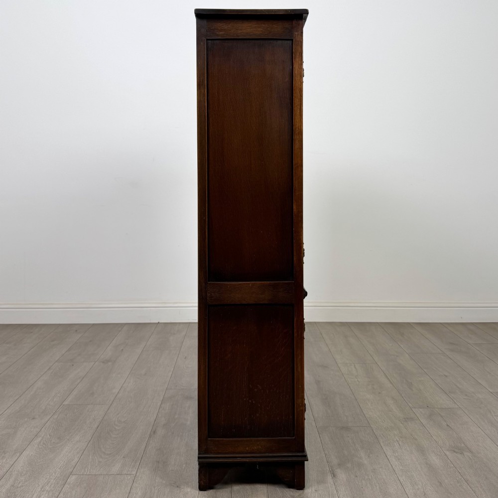 Antique 20th Century Carved Oak Display Cabinet View VIII