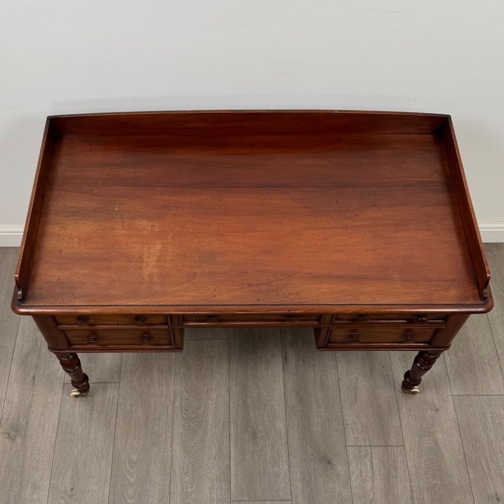 Antique 19th Century Victorian Writing Table In Mahogany View IX