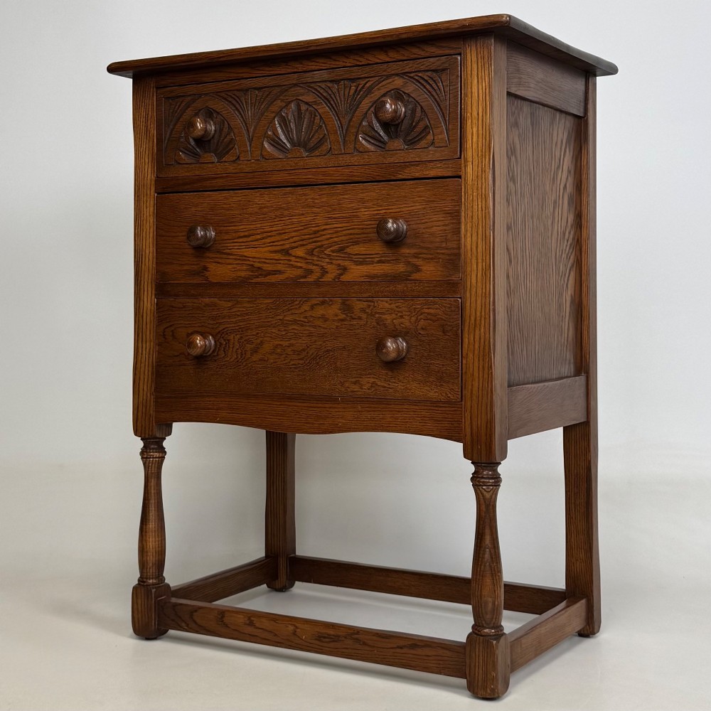 Antique 20th Century Small Chest Of Drawers In Oak View II
