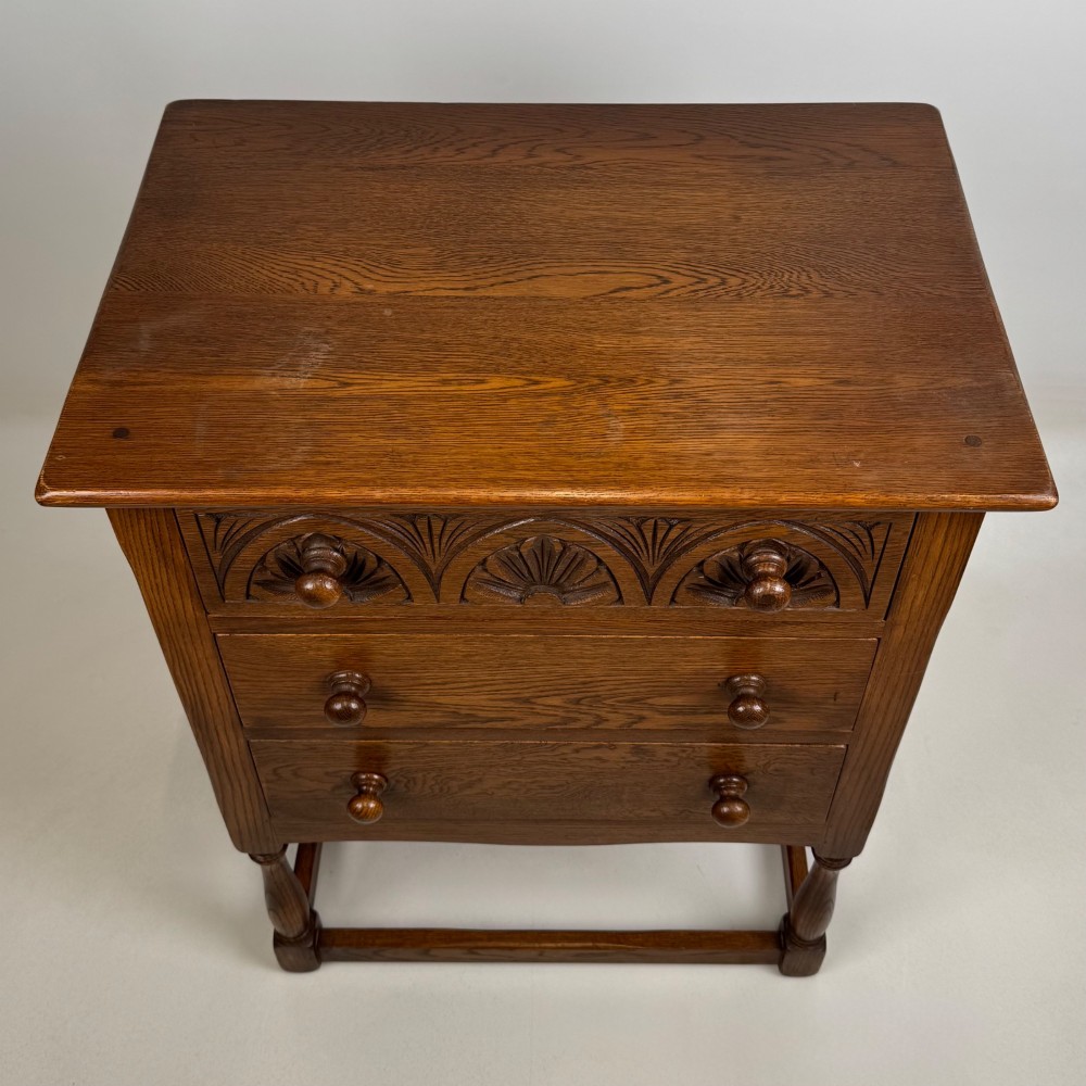 Antique 20th Century Small Chest Of Drawers In Oak View IX
