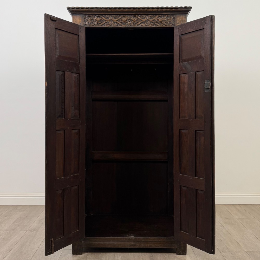 Antique 20th Century Fine Quality Small Oak Wardrobe View II