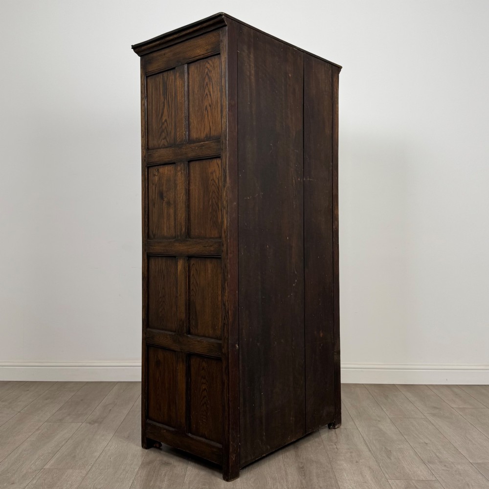 Antique 20th Century Fine Quality Small Oak Wardrobe View V
