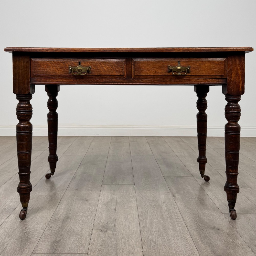 Antique 20th Century Edwardian Writing Table In Oak