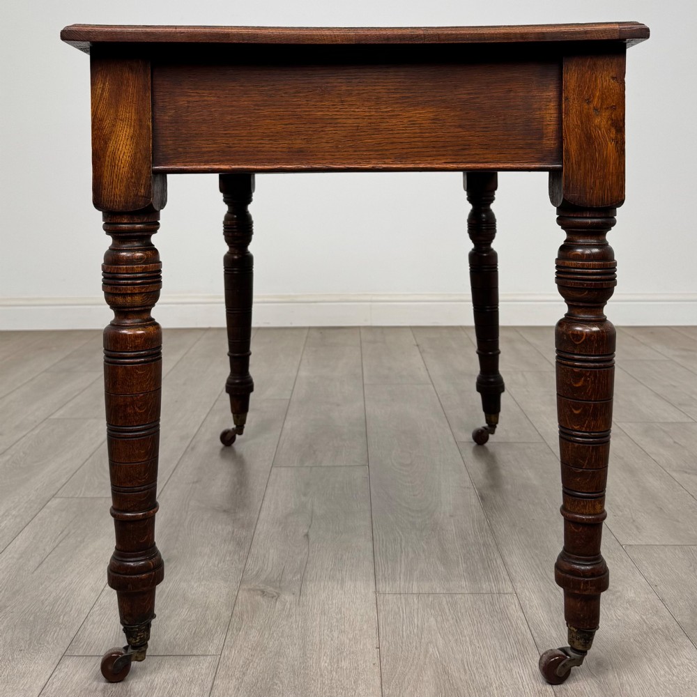 Antique 20th Century Edwardian Writing Table In Oak View III