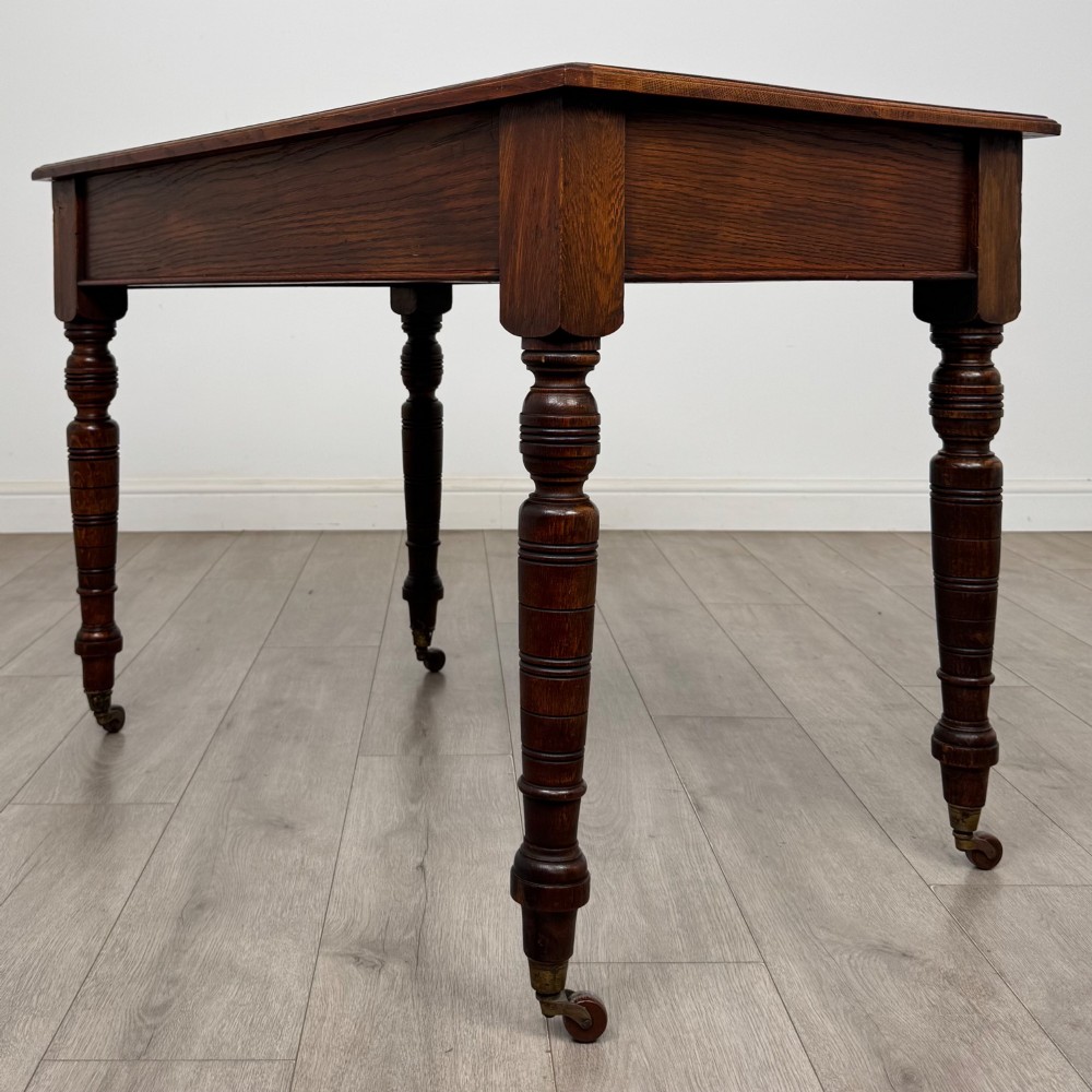 Antique 20th Century Edwardian Writing Table In Oak View VI