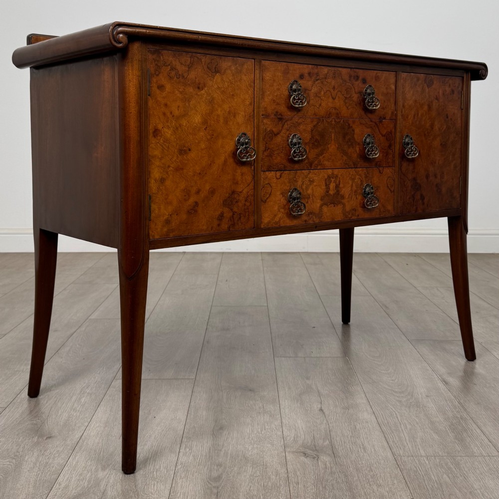 Antique 20th Century Edwardian Sideboard In Burr Walnut View IX