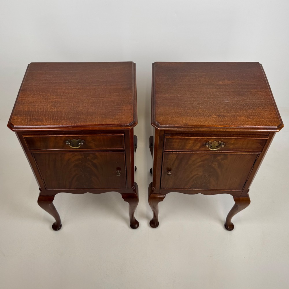 Antique 20th Century Pair Of Mahogany Bedside Cabinets View XI