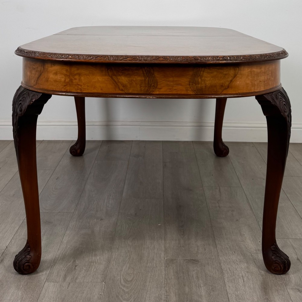 Antique 20th Century Edwardian Burr Walnut Dining Table View III