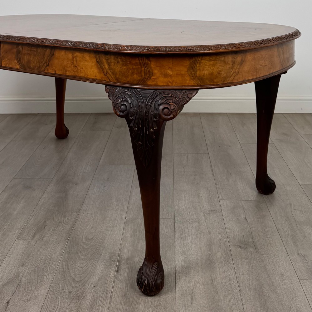 Antique 20th Century Edwardian Burr Walnut Dining Table View V