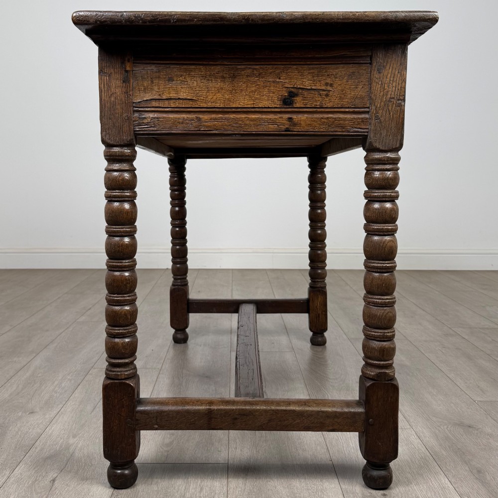 Antique 18th Century Georgian Bobbin Turned Writing Table In Oak View III