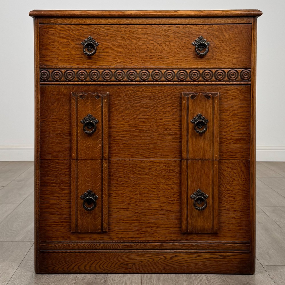 Antique 20th Century Edwardian Chest Of Drawers In Oak