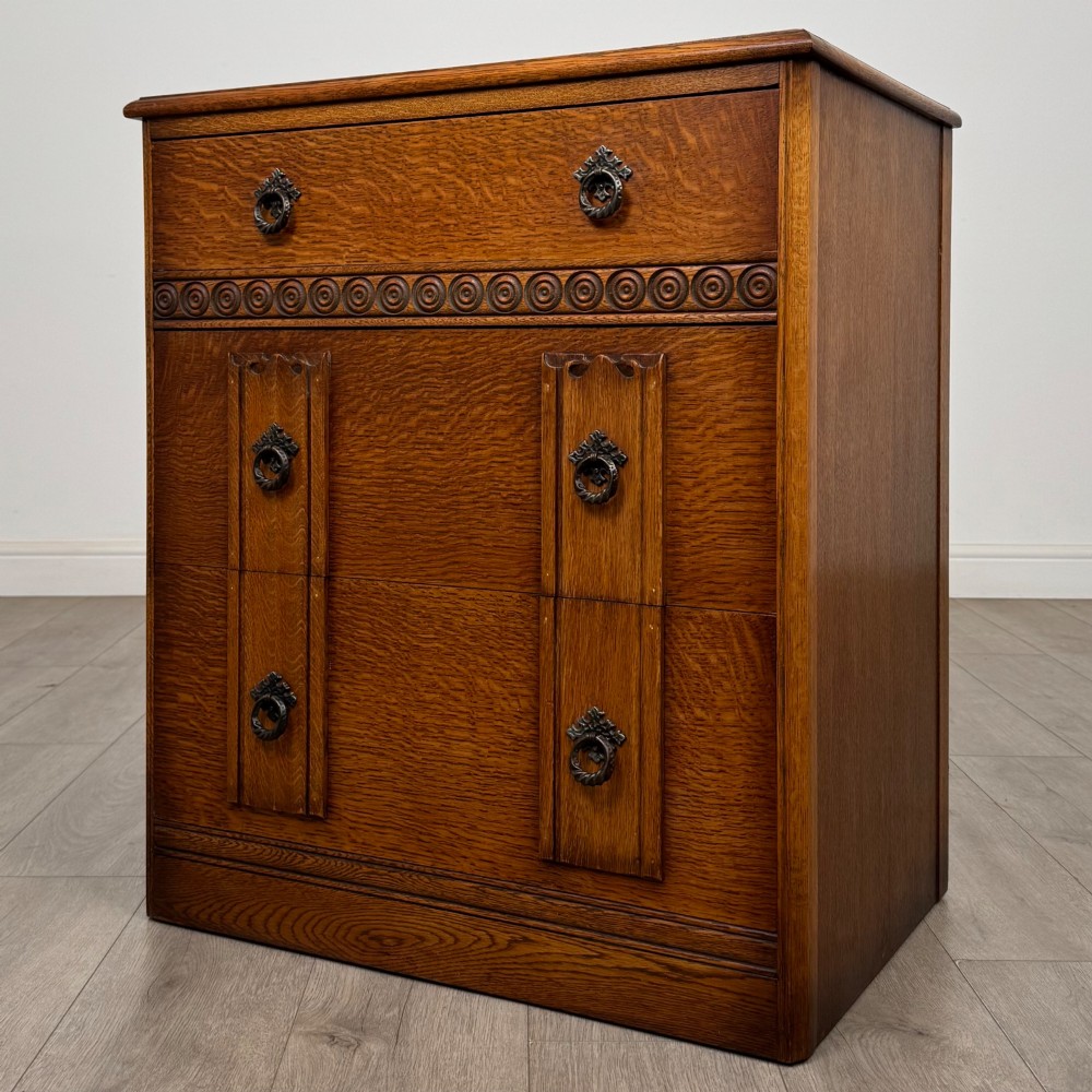 Antique 20th Century Edwardian Chest Of Drawers In Oak View II