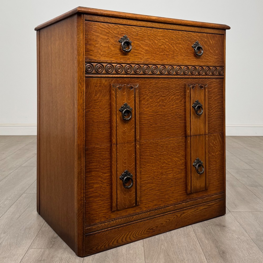 Antique 20th Century Edwardian Chest Of Drawers In Oak View VIII