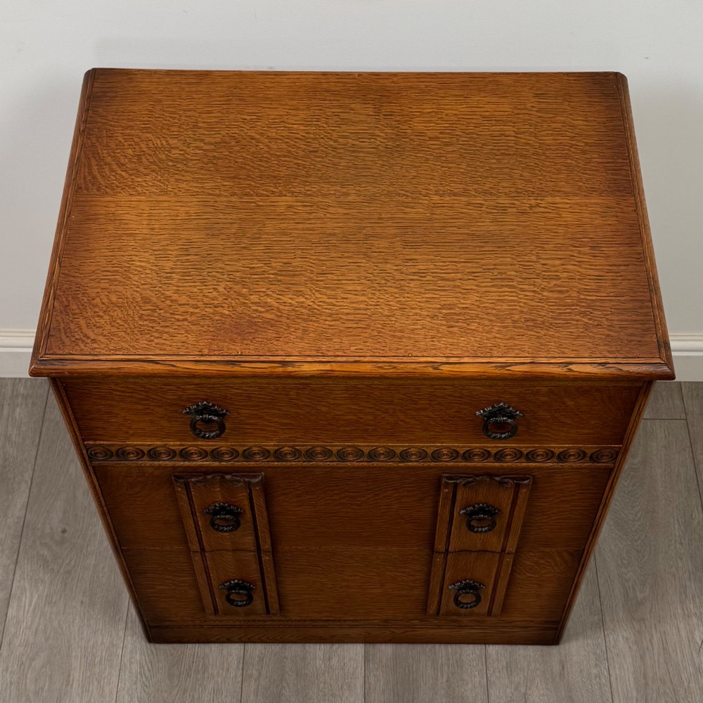 Antique 20th Century Edwardian Chest Of Drawers In Oak View IX
