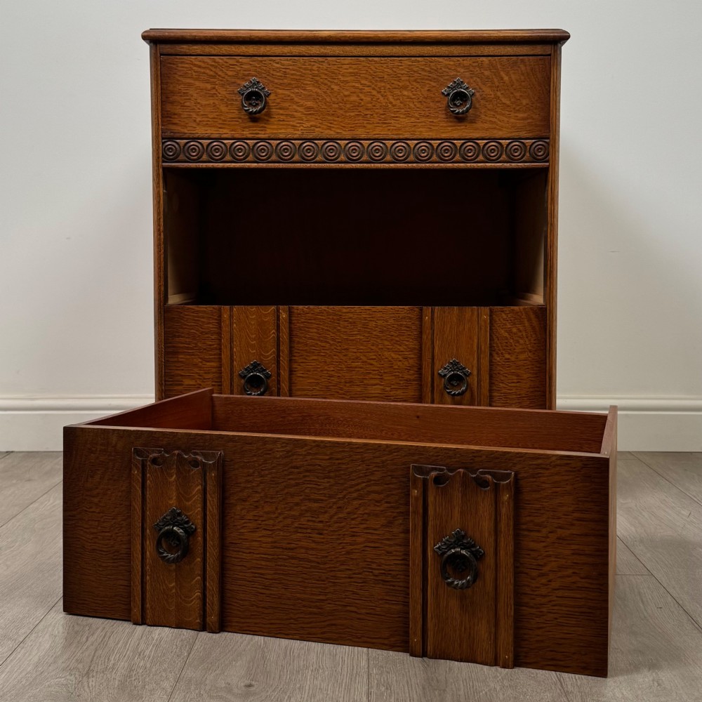 Antique 20th Century Edwardian Chest Of Drawers In Oak View X