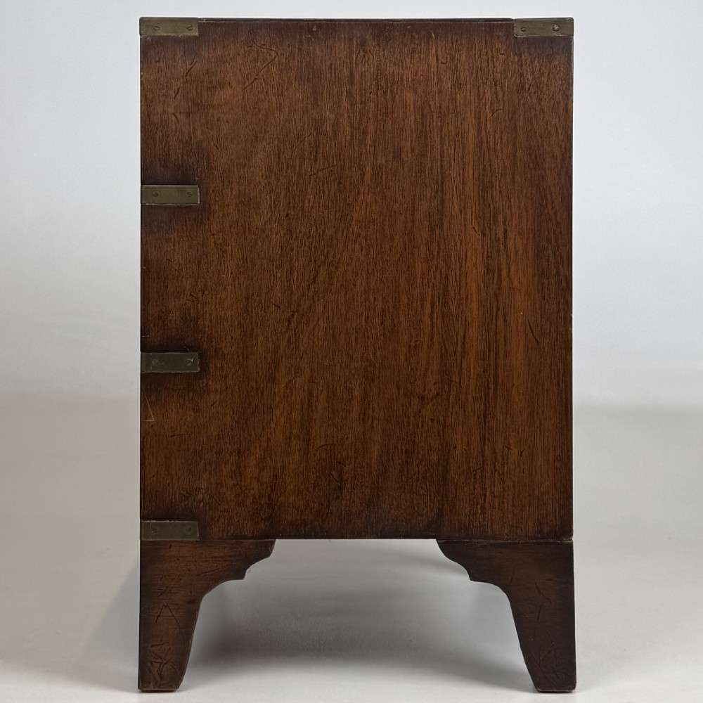 Antique 20th Century Small Campaign Style Chest Of Drawers View III