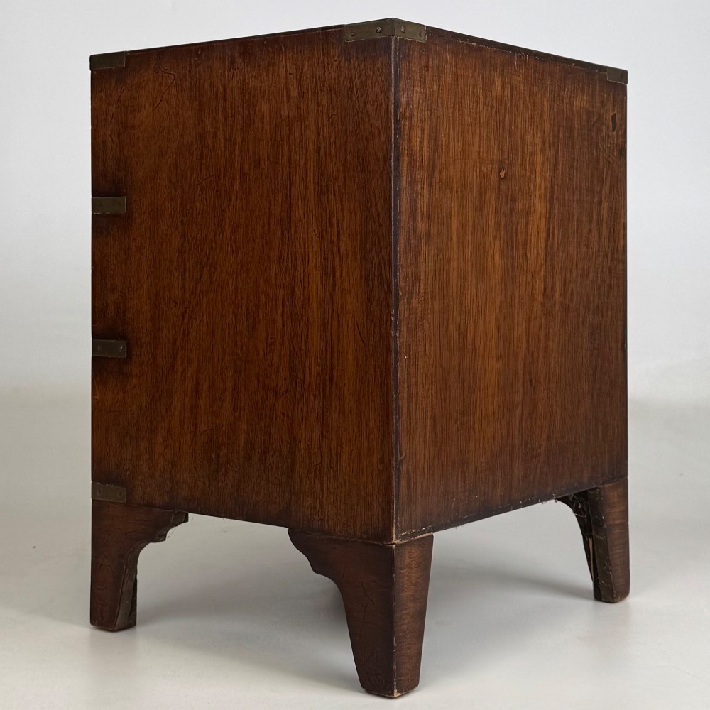 Antique 20th Century Small Campaign Style Chest Of Drawers View IV