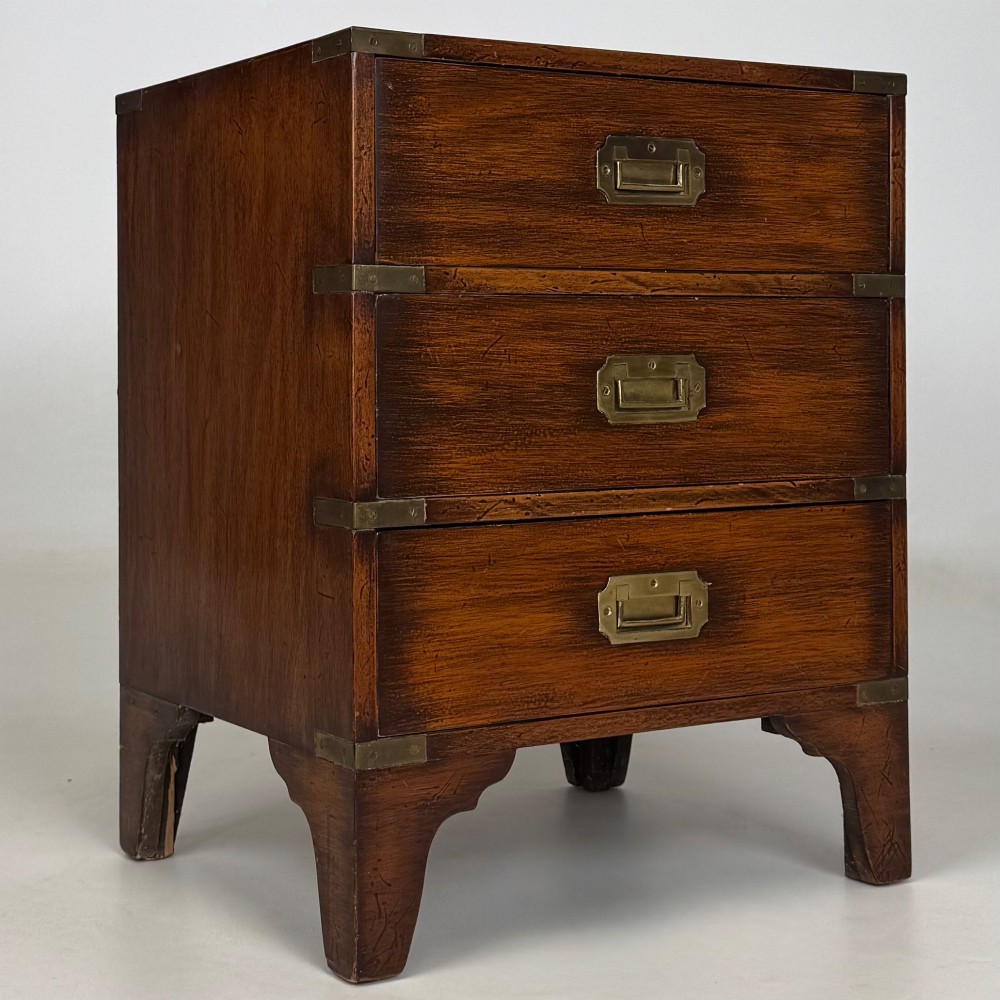 Antique 20th Century Small Campaign Style Chest Of Drawers View VIII
