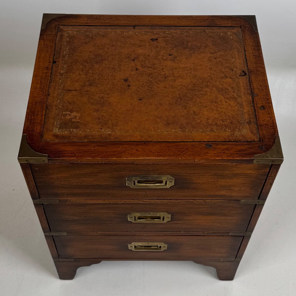 Antique 20th Century Small Campaign Style Chest Of Drawers View IX