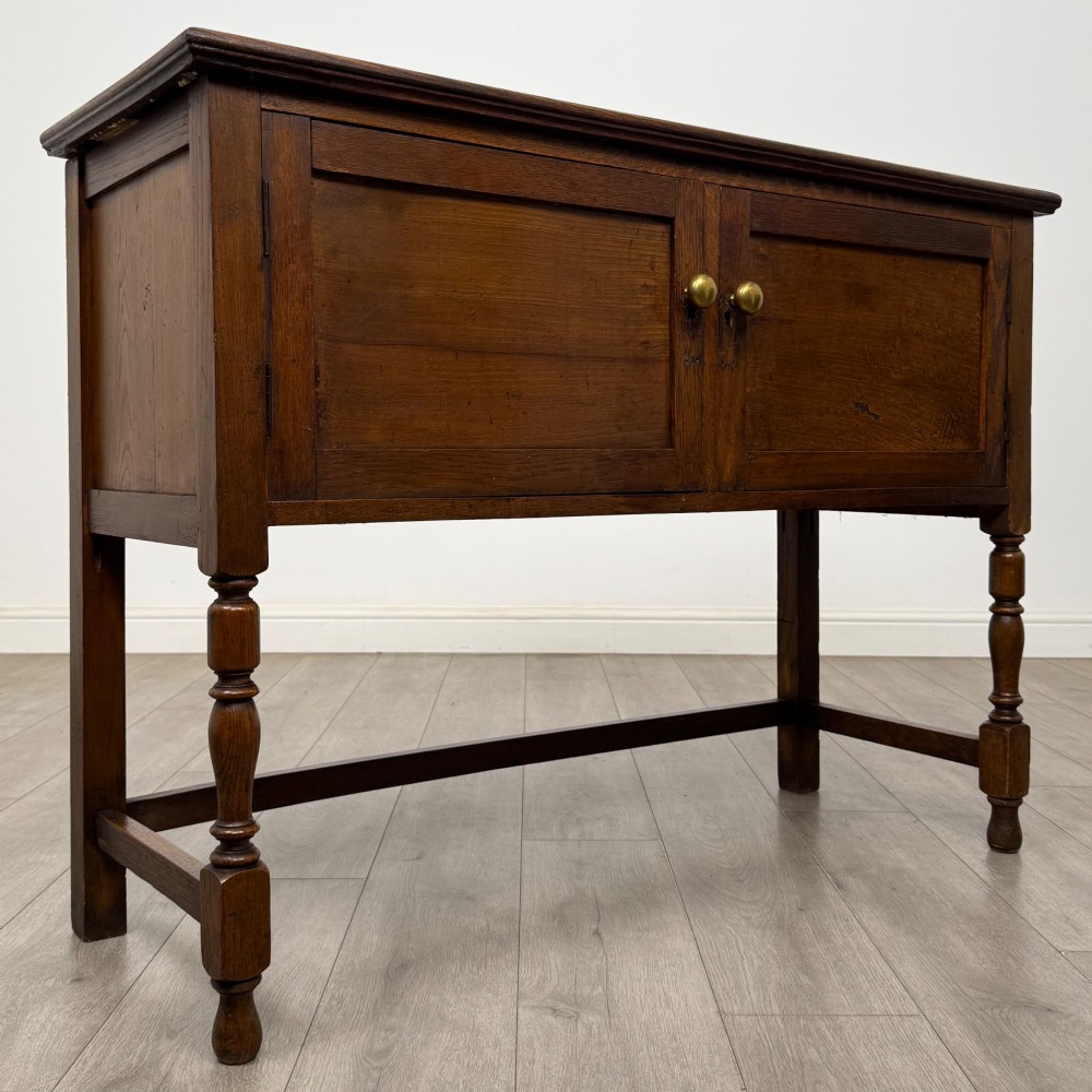 Antique 20th Century Edwardian Cupboard In Oak View IX