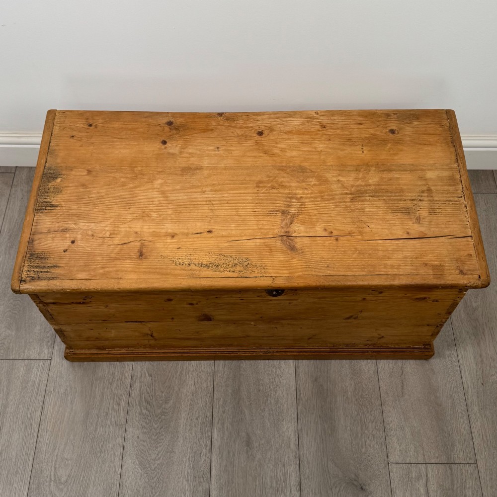Antique 19th Century Victorian Blanket Box In Pine View IX