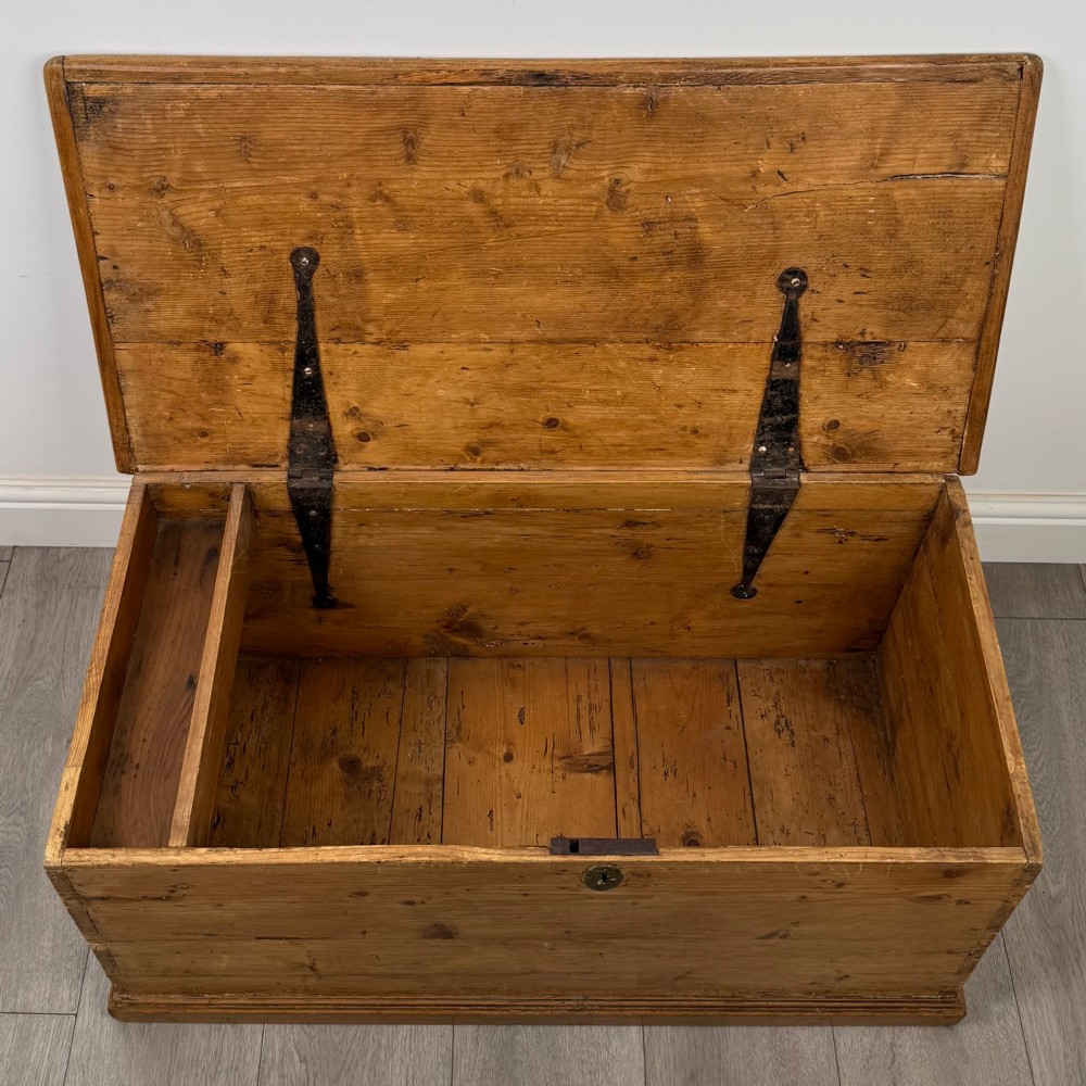Antique 19th Century Victorian Blanket Box In Pine View X