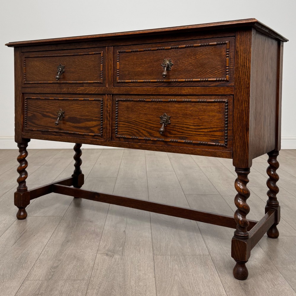 Antique 20th Century Jacobean Style Chest Of Drawers In Oak View II