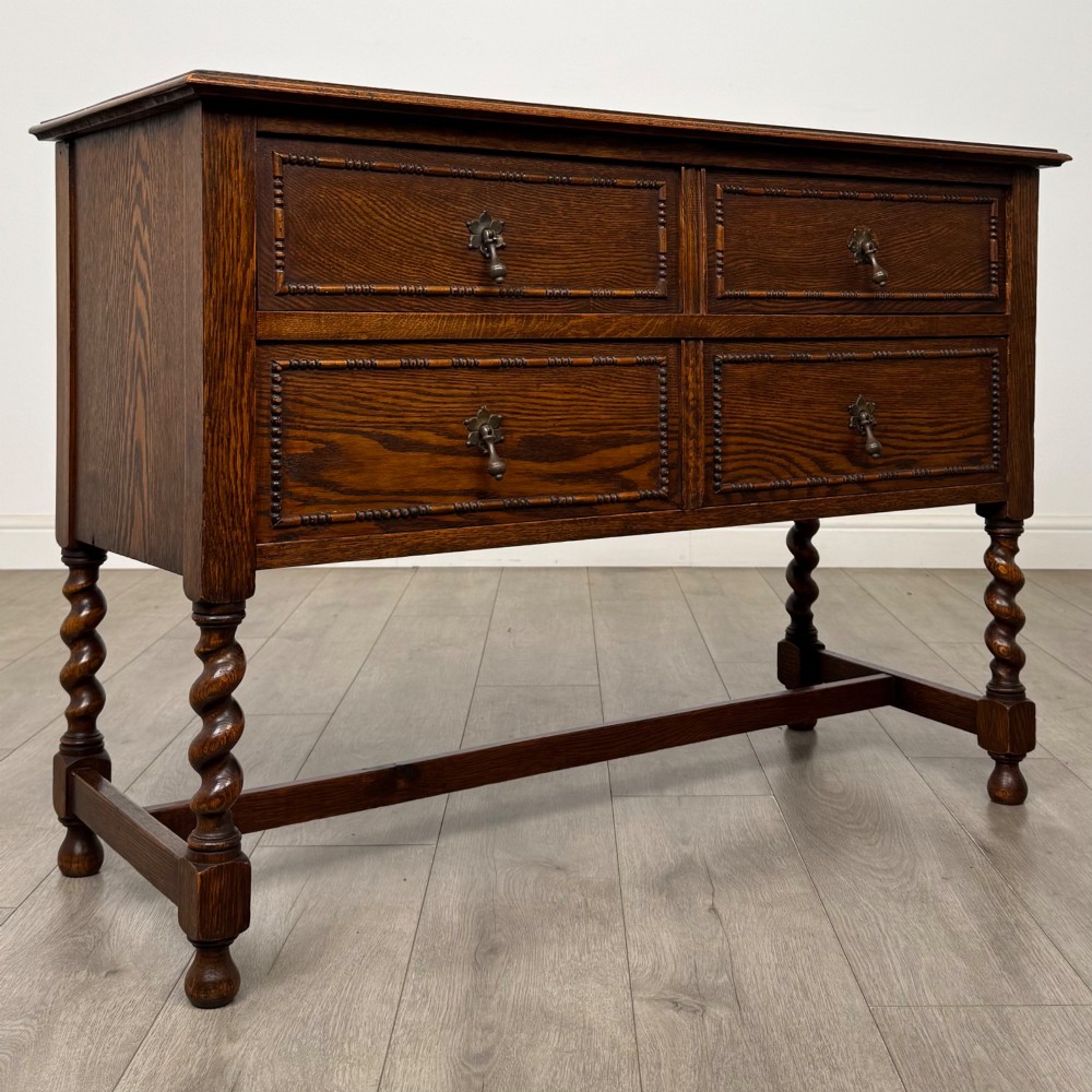 Antique 20th Century Jacobean Style Chest Of Drawers In Oak View VIII
