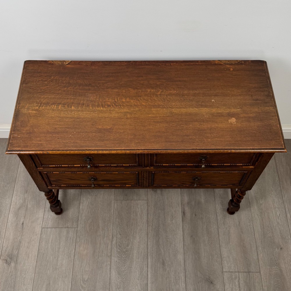 Antique 20th Century Jacobean Style Chest Of Drawers In Oak View IX