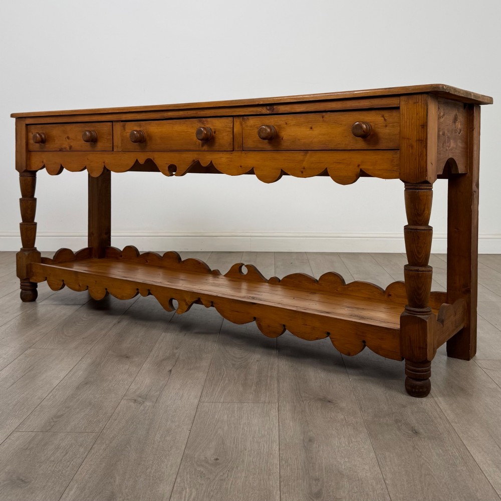 Antique 20th Century Farmhouse Dresser Base In Pine View II