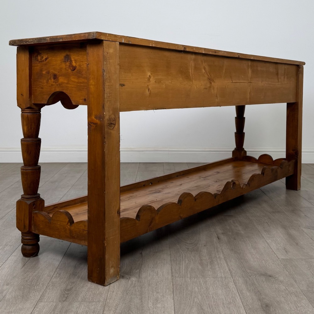 Antique 20th Century Farmhouse Dresser Base In Pine View IV