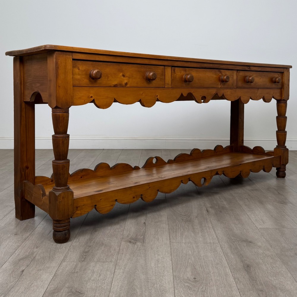 Antique 20th Century Farmhouse Dresser Base In Pine View VIII