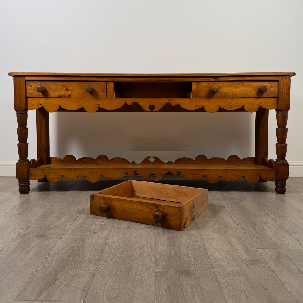Antique 20th Century Farmhouse Dresser Base In Pine View X