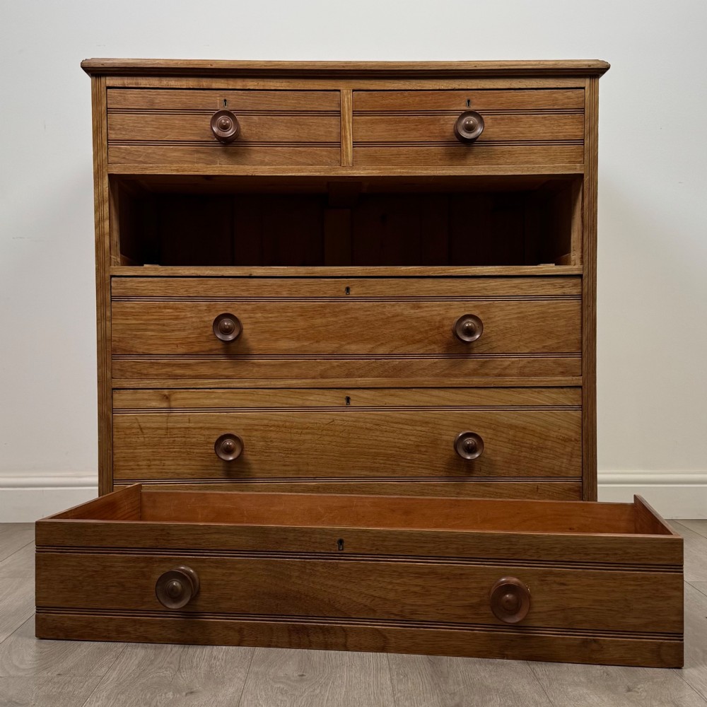 Antique 20th Century Edwardian Chest Of Drawers In Oak View X