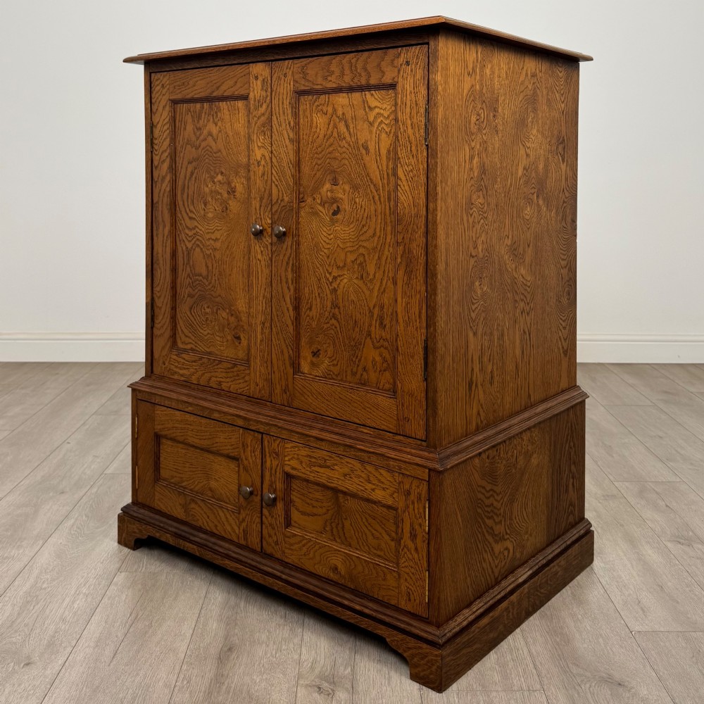 Antique 20th Century Fine Quality Cupboard In Burr Oak View III