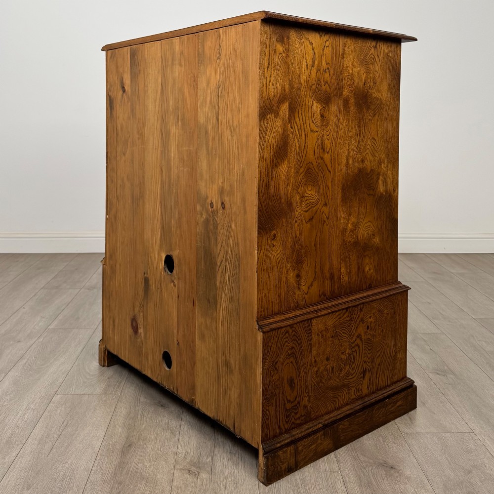 Antique 20th Century Fine Quality Cupboard In Burr Oak View VII