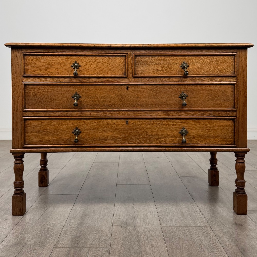 Antique 20th Century Edwardian Chest Of Drawers In Oak