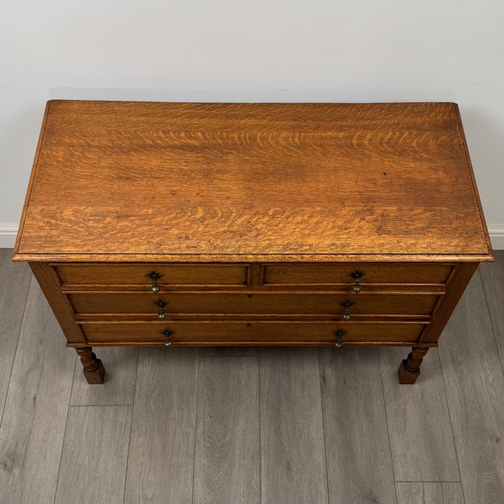 Antique 20th Century Edwardian Chest Of Drawers In Oak View IX