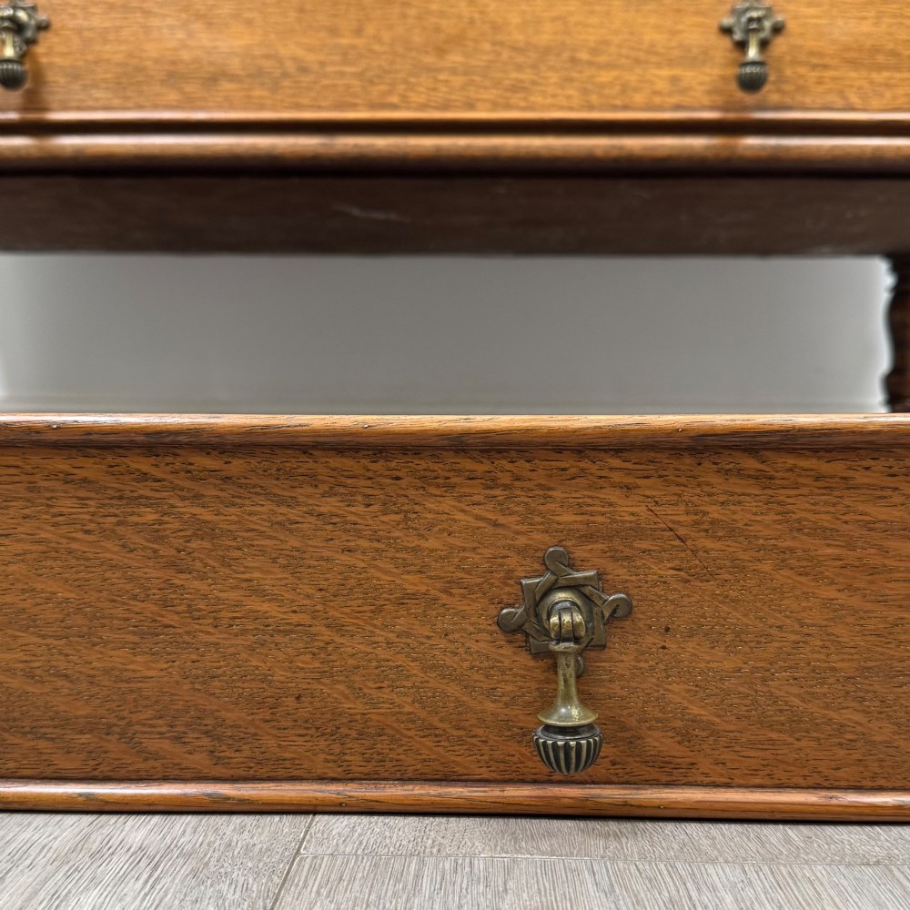 Antique 20th Century Edwardian Chest Of Drawers In Oak View XI
