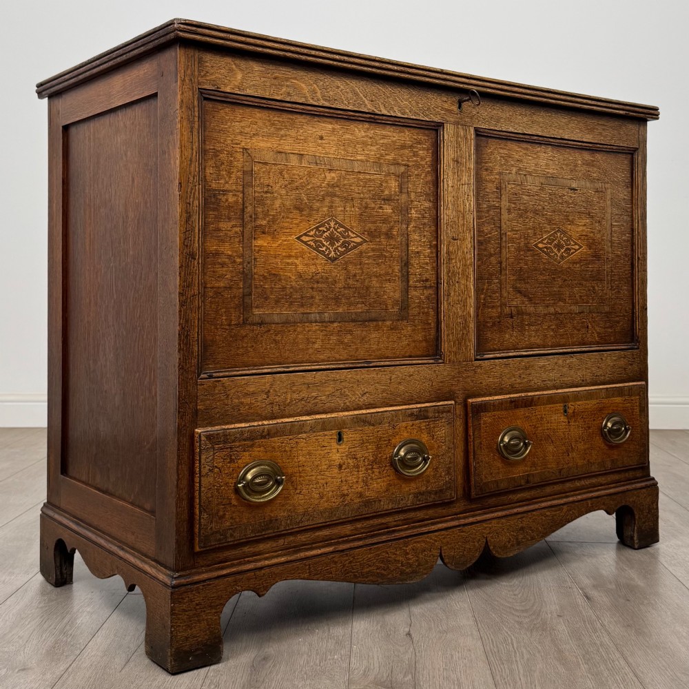 Antique 18th Century Georgian Oak Mule Chest Of Fine Quality View VIII