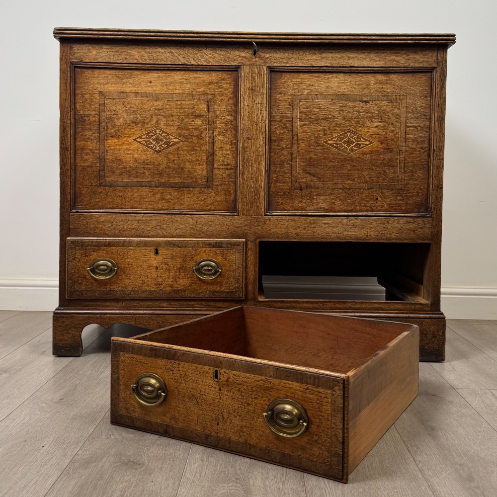 Antique 18th Century Georgian Oak Mule Chest Of Fine Quality View XI
