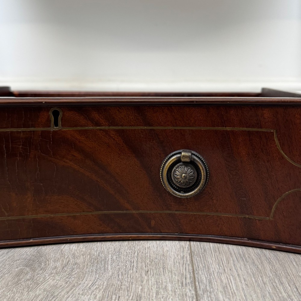Antique 20th Century Serpentine Writing Table In Mahogany View XI