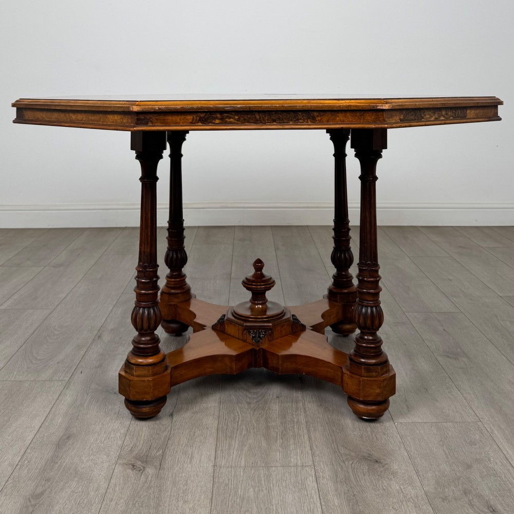 Antique 19th Century Victorian Burr Walnut Centre Table